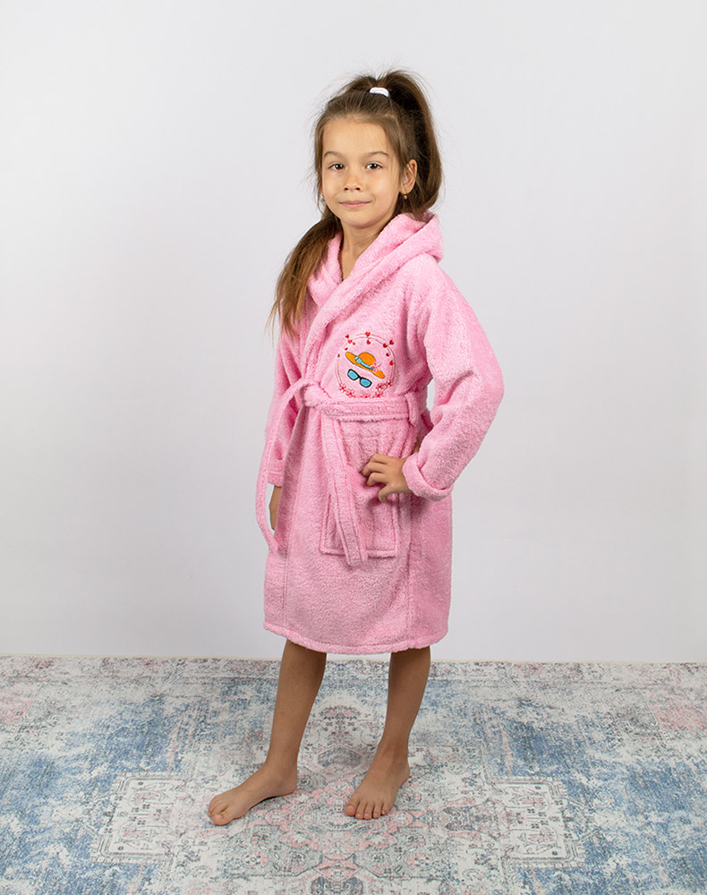 Халат дитячий рожевий для дівчинки