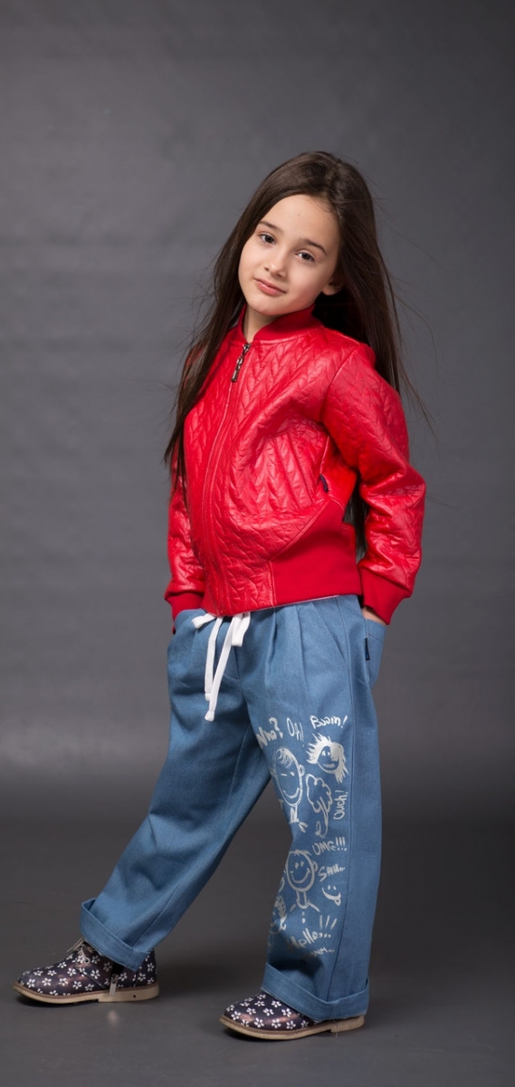 куртка бомбер червона для дівчинки