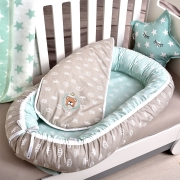 Кокон-позиционер для новорожденных Корона Papaella 8-31558 мята, бежевый