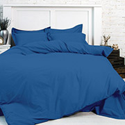 Однотонна постільна білизна MirSon бязь Ofelia 19-4150 синя