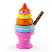 Іграшкові продукти Viga Toys Дерев'яна пірамідка-морозиво, рожевий 51321
