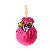 Ялинкова куля з прикрасою квіточка семицветик Бордова феєрія 10см Lefard 085-101