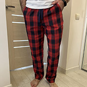 Штани піжамні чоловічі F220P фланель Cosy клітинка червоно-синя