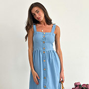 Платье на пуговицах Прованс голубое