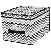 Короб складаний з кришкою 40x30x25 см Zigzag Handy Home ZSH-05 великий біло-сіро-чорний