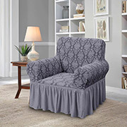 Жакардовий чохол для крісла Love you сірий