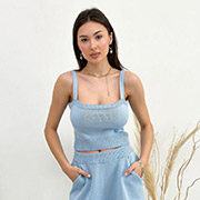 В'язаний жіночий прямий Joy Art Knit небесний