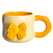 Чашка фарфорова з магнітом 400 мл Yiwu FM-52A бежева з помаранчевим