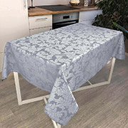 Скатертина жакардова Сяйво Прованс сіре срібло