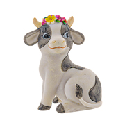 Фігурка декоративна 5х6,5см Корівка з квітами Lefard 192-107