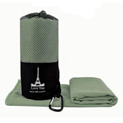 Рушник спортивний дорожній мікрофібра Love You хакі