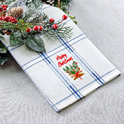 Рушник кухонний вафельний Синя клітинка з кошиком Home Line