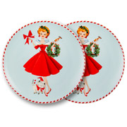 Набор тарелок фарфоровых 2 шт 20.5 см Miss Christmas Lefard 924-886 голубой