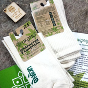 Шкарпетки конопляні літні високі Ukono молочно-білі