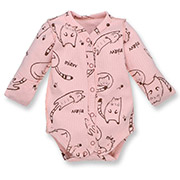 Боді для дівчинки 1433253клп інтерлок Татошка рожевий із принтом