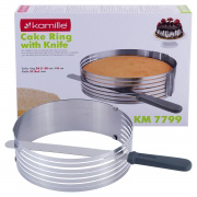 Форма для бісквіту регульована з ножем 24,5х33 см. Kamille 7799