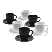 Набір чайний 220мл 12 предметів Luminarc Carine Black&White D2371