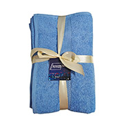 Набір із 4 махрових рушників Diagonal Kare 390г SoundSleep блакитний