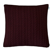 Наволочка вязаная Soft косы Бордо 333 45*45