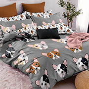 Підліткова постільна білизна Гав grey 102142 бязь-люкс Selena простирадло на гумці