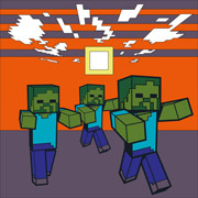 Картина за номерами 25х25 см Майнкрафт Втеча зомбі LED-підсвічування Santi 954401