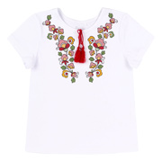 Футболка в етно стилі для дівчаток Бембі ФБ962 біла
