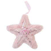 Звезда пушистая с декором 16х16 см Yes! Fun 973538 розовая
