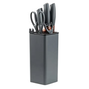 Набір ножів на підставці з точилом 7 предметів TS Kitchen HP27476 сірий