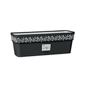 Горщик пластиковий прямокутний з автополивом Opera Gaia 50х18х17 см Stefanplast 88803 графіт-сірий