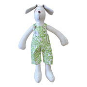 Іграшка інтер'єрна 36 см Собака хлопчик у зеленому костюмі Прованс