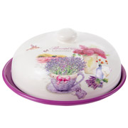 Блюдо з кришкою керамічне 23 см Лаванда Lefard 858-0101