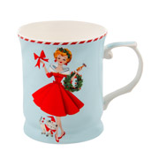Кружка фарфоровая 400 мл Miss Christmas Lefard 924-887 голубая