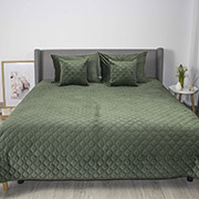 Покривало Ромб круглий Velour ТЕП темно-зелений - Фото №2