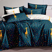 Комплект постільної білизни бязь Святковий жираф 2 Selena 100485