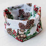 Кошик новорічний гобеленовий Squirrel Прованс