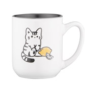 Чашка керамическая 380 мл Cat Ardesto AR3055 бело-серая