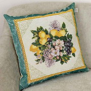 Декоративная подушка Verna Фрукты и лимоны в золотой рамке Прованс