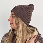 Шапка в'язана Cotton Art Knit шоколад