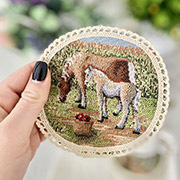 Серветка гобеленова кругла 10 см LiMaSo Round1176M-10D