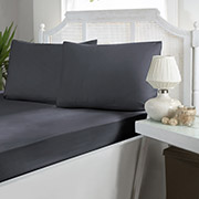 Набір Dark Grey сатин First Choice простирадло на гумці та 2 наволочки