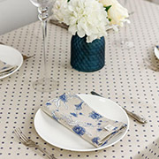 Скатертина бавовняна Горох синій Господиня Прованс