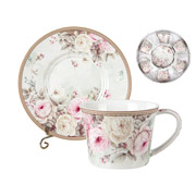 Набір чайний порцеляновий із 12 предметів 220 мл Англійська троянда Lefard 924-566