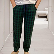 Штани піжамні жіночі Бруклін F23P фланель Cosy клітинка зелено-синя