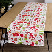 Доріжка бавовняна новорічна Санта на білому Прованс