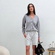 Кардиган в'язаний жіночий Grace Art Knit сірий