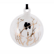 Елочная игрушка фарфоровая 8,5 см Золотые совушки Lefard 924-662