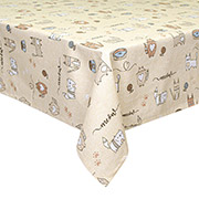 Скатертина бавовняна Кіт на кухні Home Line пісочна