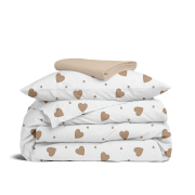 Дитяча постільна білизна в ліжечко BEIGE HEARTS CS1 Cosas магнолія