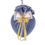 Елочное украшение сердце с брошкой бант Глэм Lefard 085-314