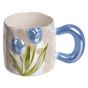 Чашка порцелянова 400 мл Тюльпан Yiwu FM-40D синя
